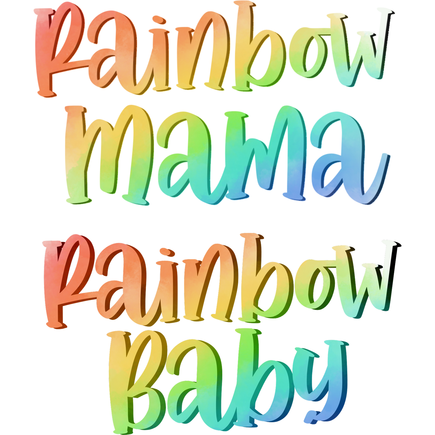 Rainbow Mama Rainbow Baby Colorful Typography Art