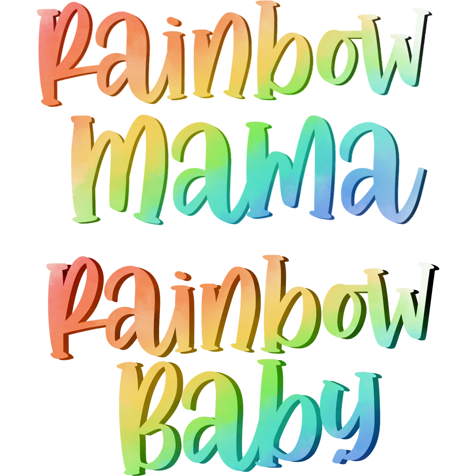 Rainbow Mama Rainbow Baby Colorful Typography Art