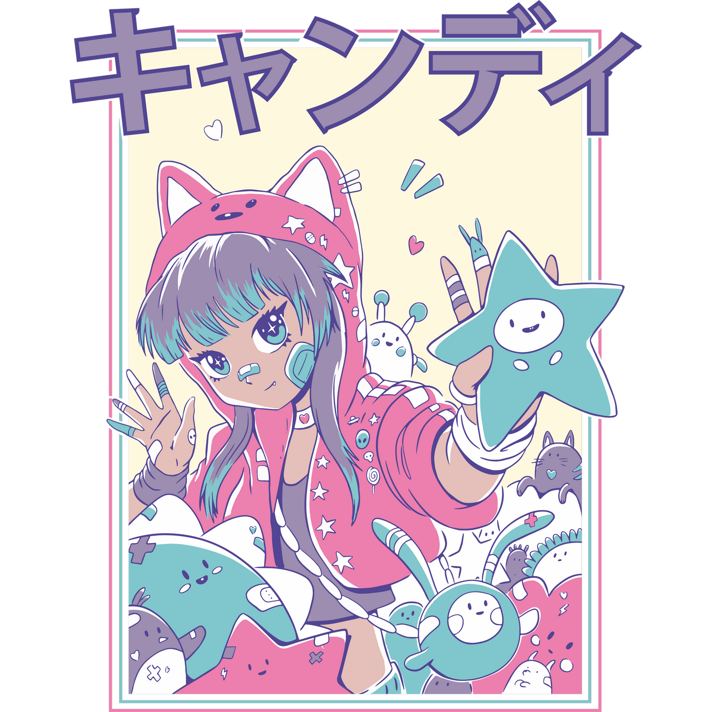 Colorful Anime-Inspired Cute Character Artwork