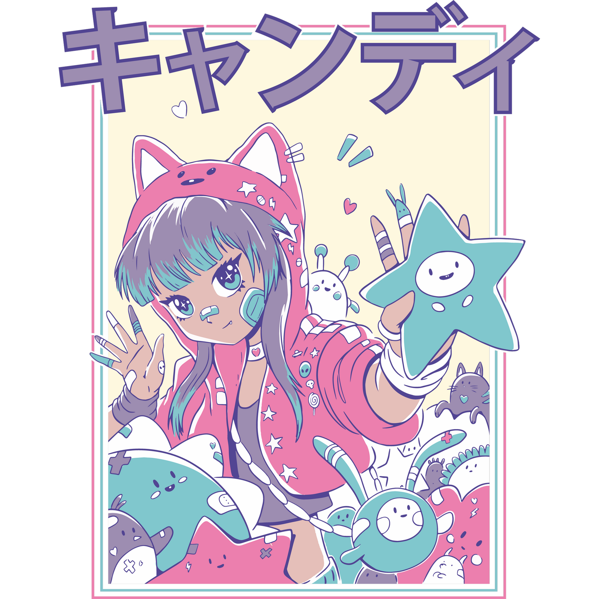Colorful Anime-Inspired Cute Character Artwork