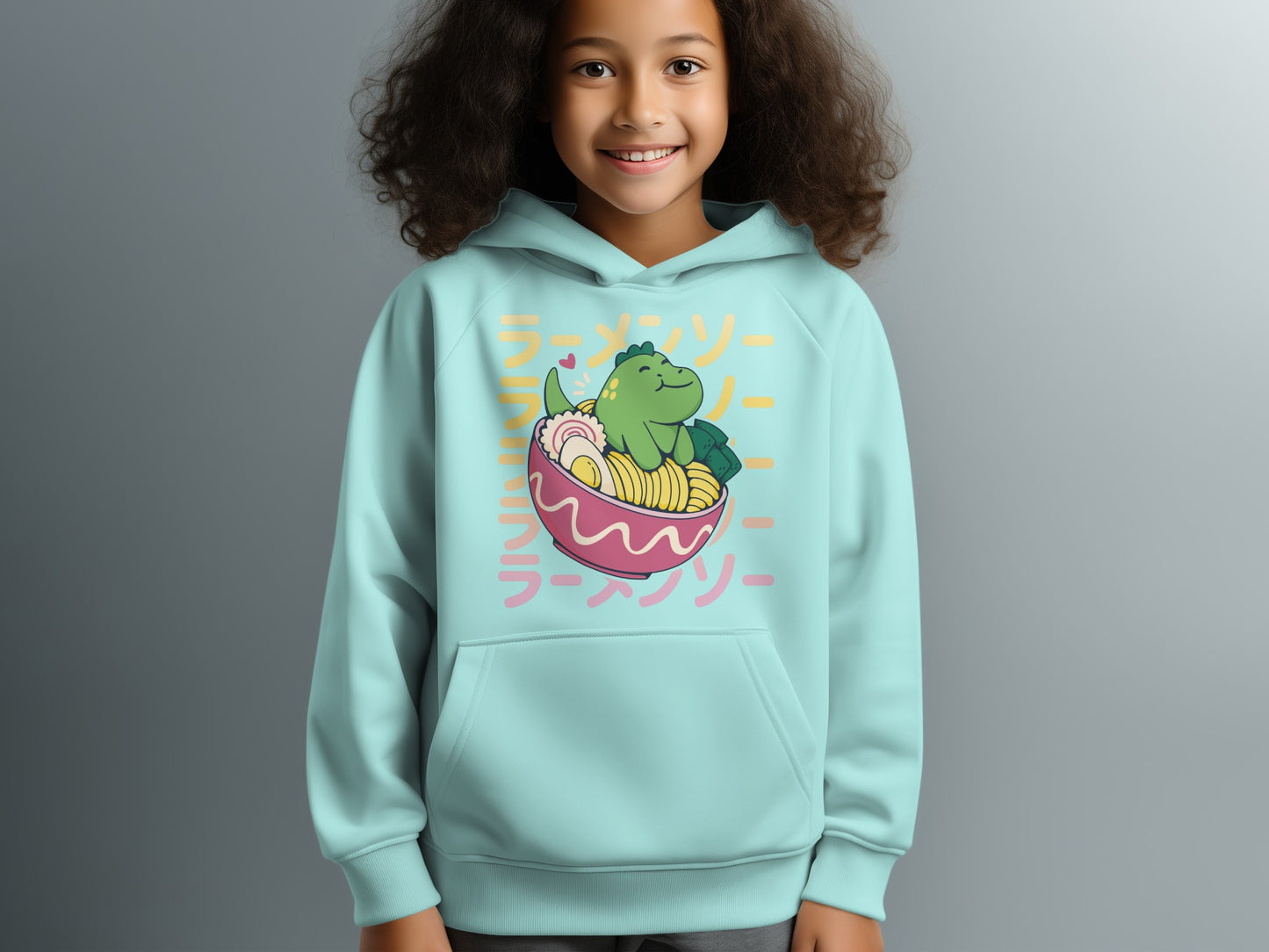 Cute Noodle Bowl Dragon Design Hoodie