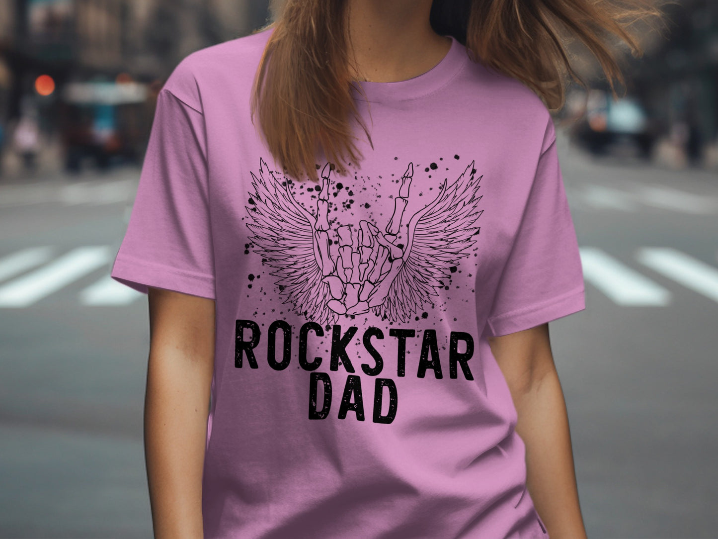 Rockstar Dad Pink Graphic Tee Vintage Vibes