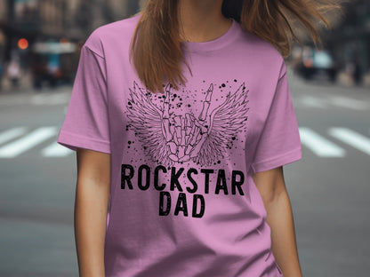 Rockstar Dad Pink Graphic Tee Vintage Vibes