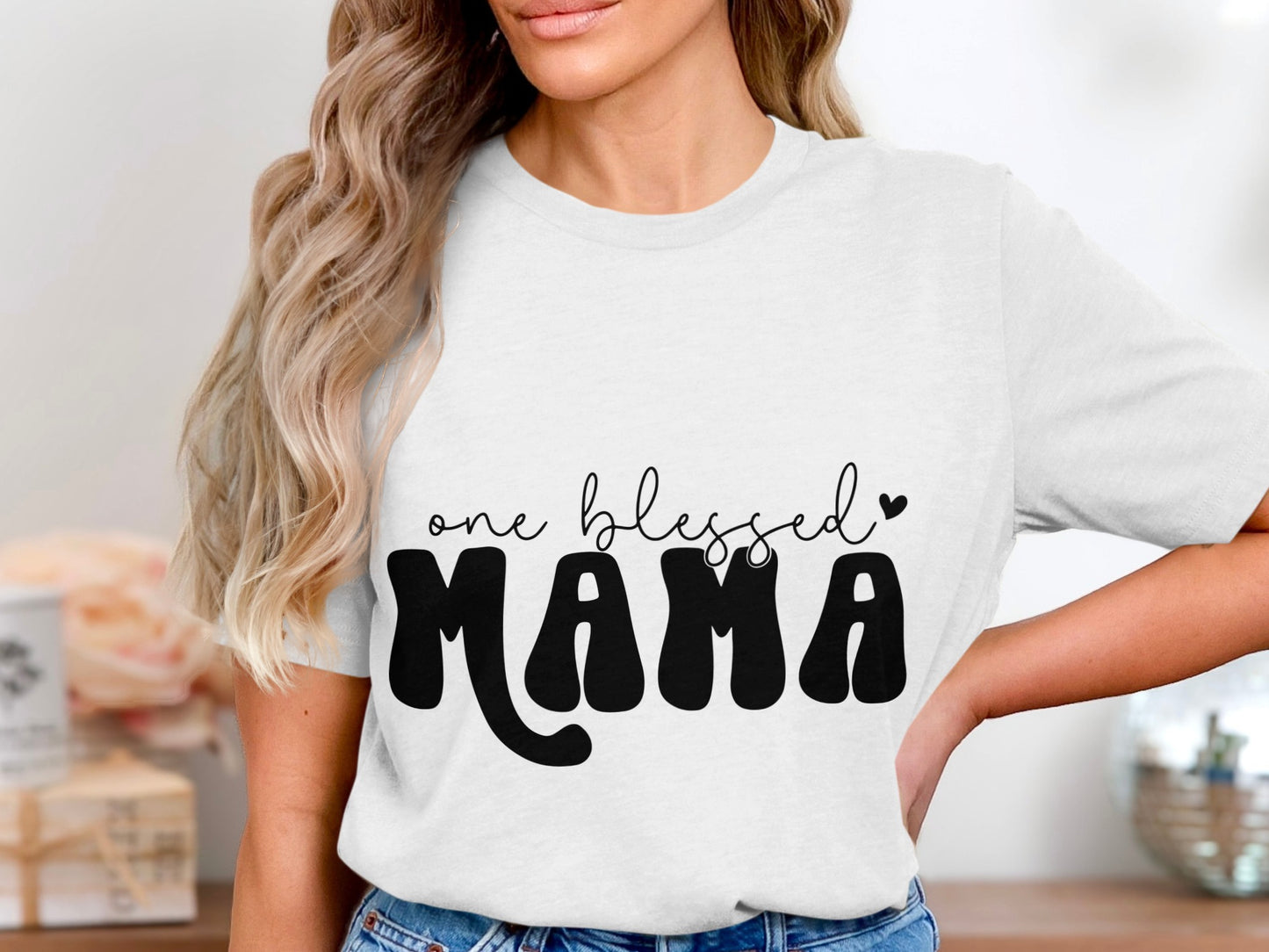 One Blessed Mama Graphic Tee Shirt Casual Wear
