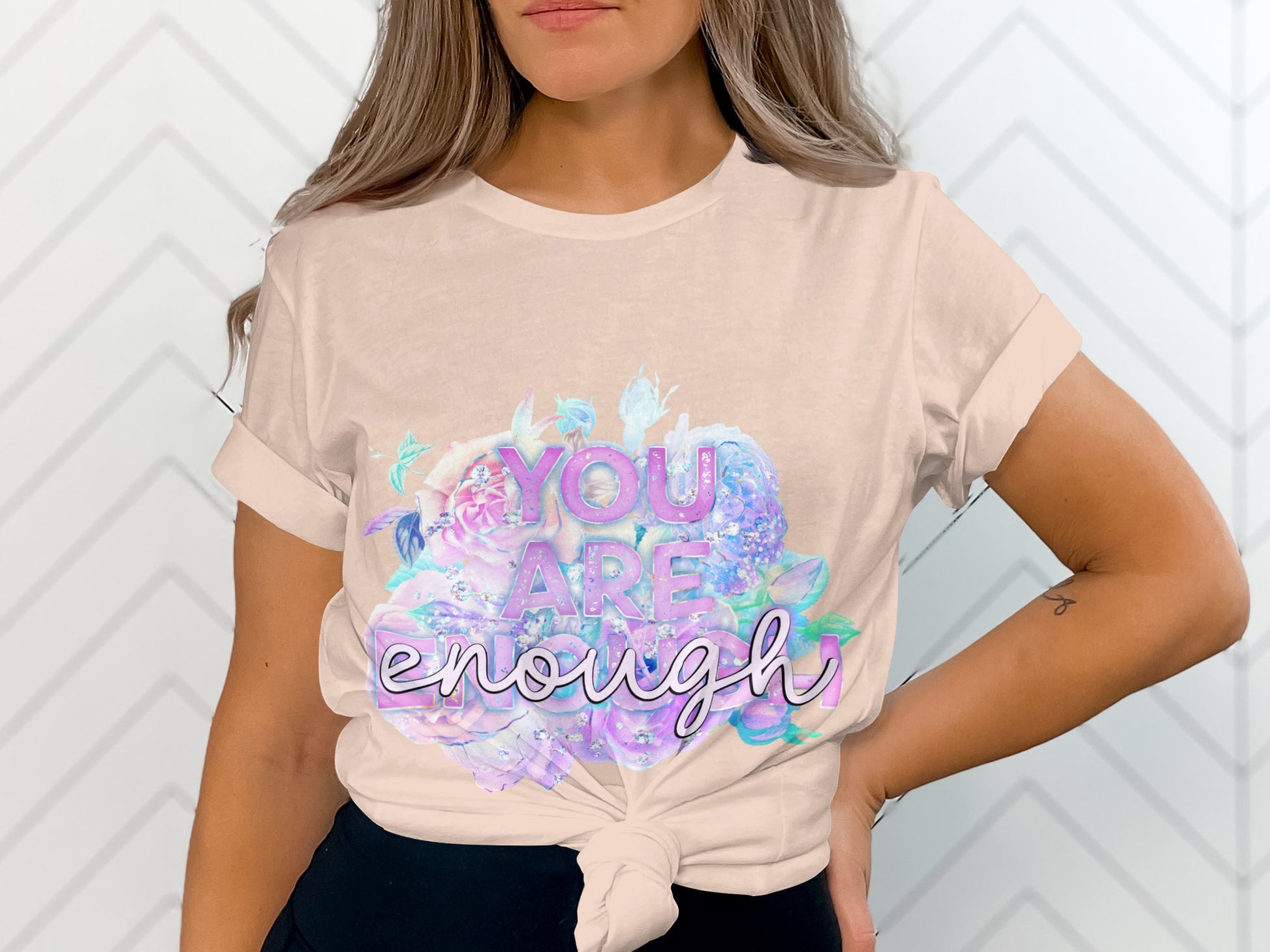 You Are Enough Inspiring Graphic Tee Shirt