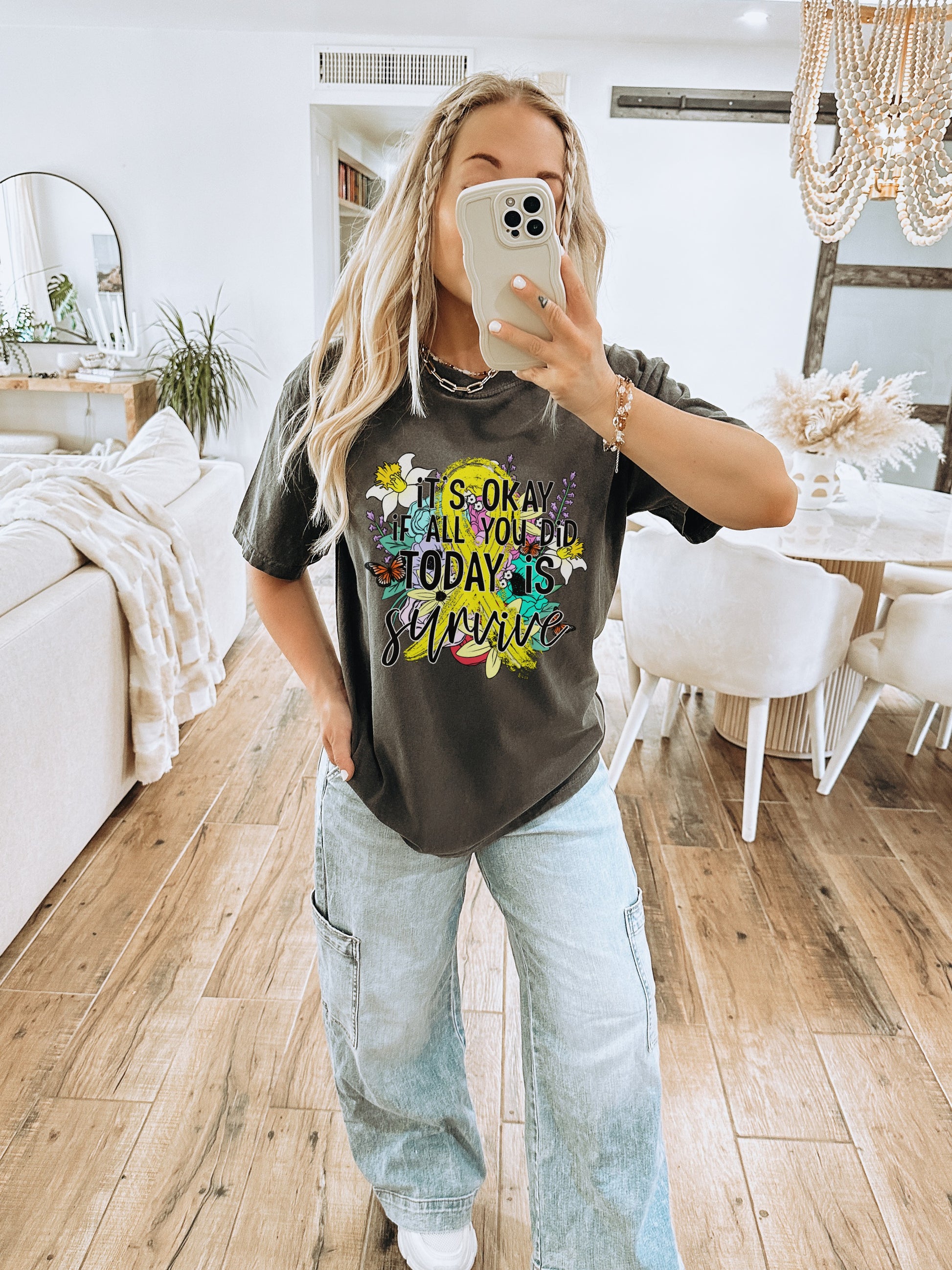 Colorful Graphic T-Shirt with Positive Message