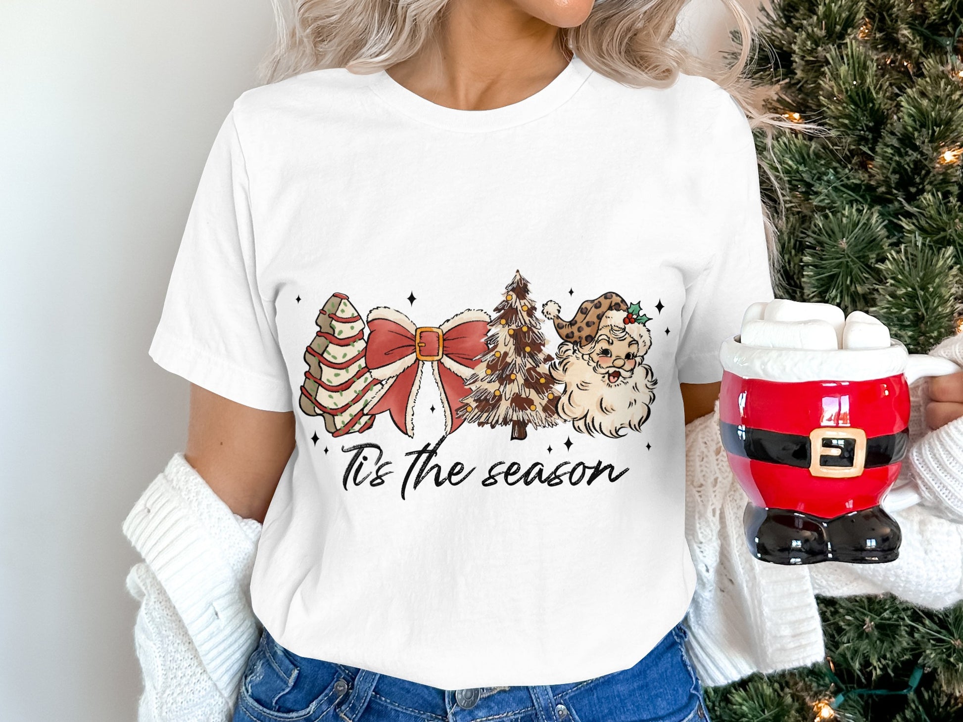 Festive Christmas Shirt with Cute Holiday Graphics
