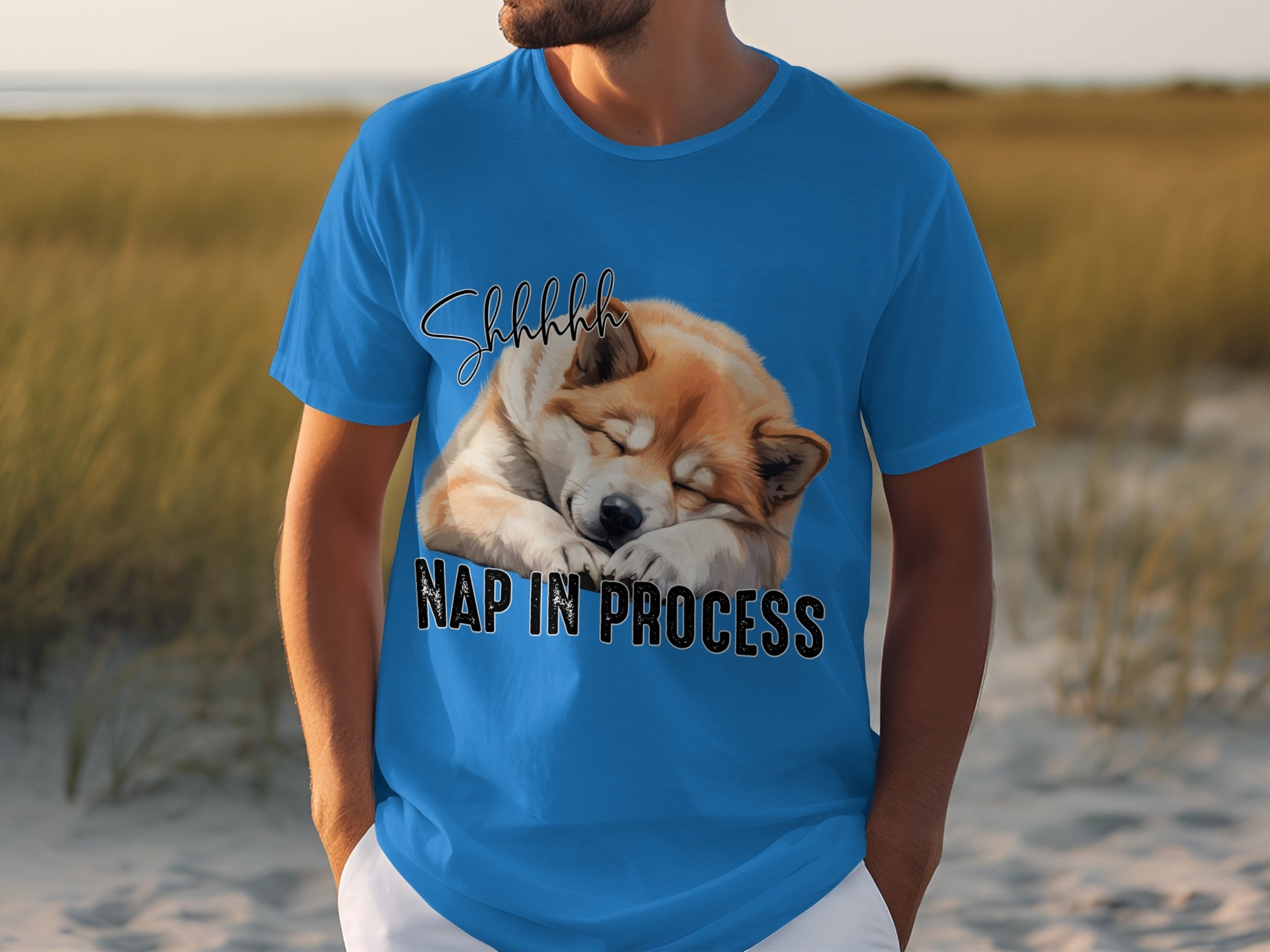Shhh Nap In Process Sleeping Dog Design Shirt