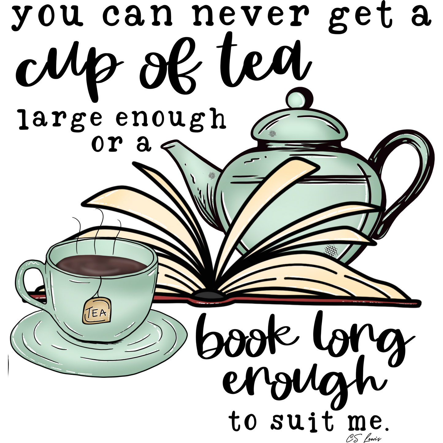 Cup of Tea and Book Art Print  Suitable For Relaxation