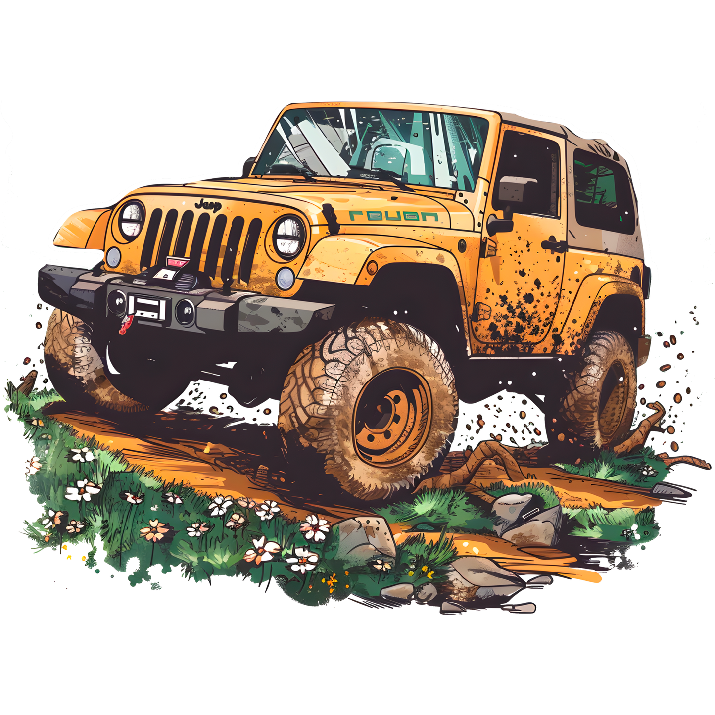 Rugged Off-Road Adventure Jeep Illustration product