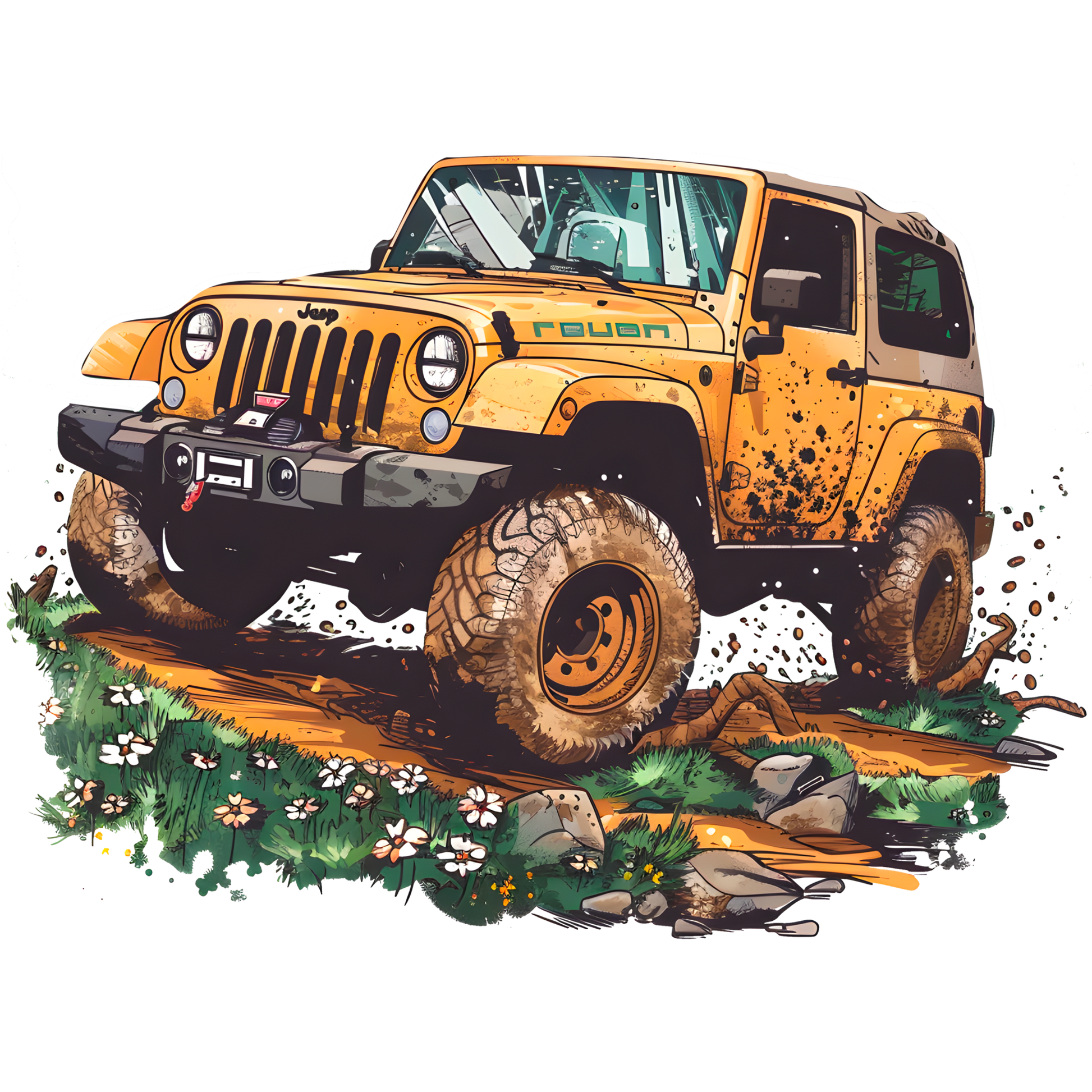 Rugged Off-Road Adventure Jeep Illustration product