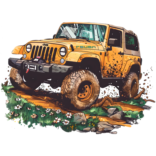 Rugged Off-Road Adventure Jeep Illustration product