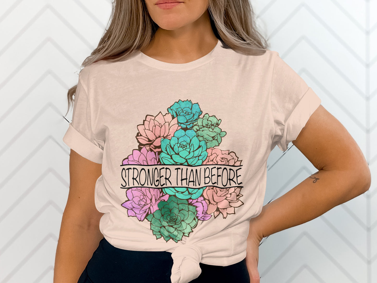 Stronger Than Before Succulent Graphic Tee
