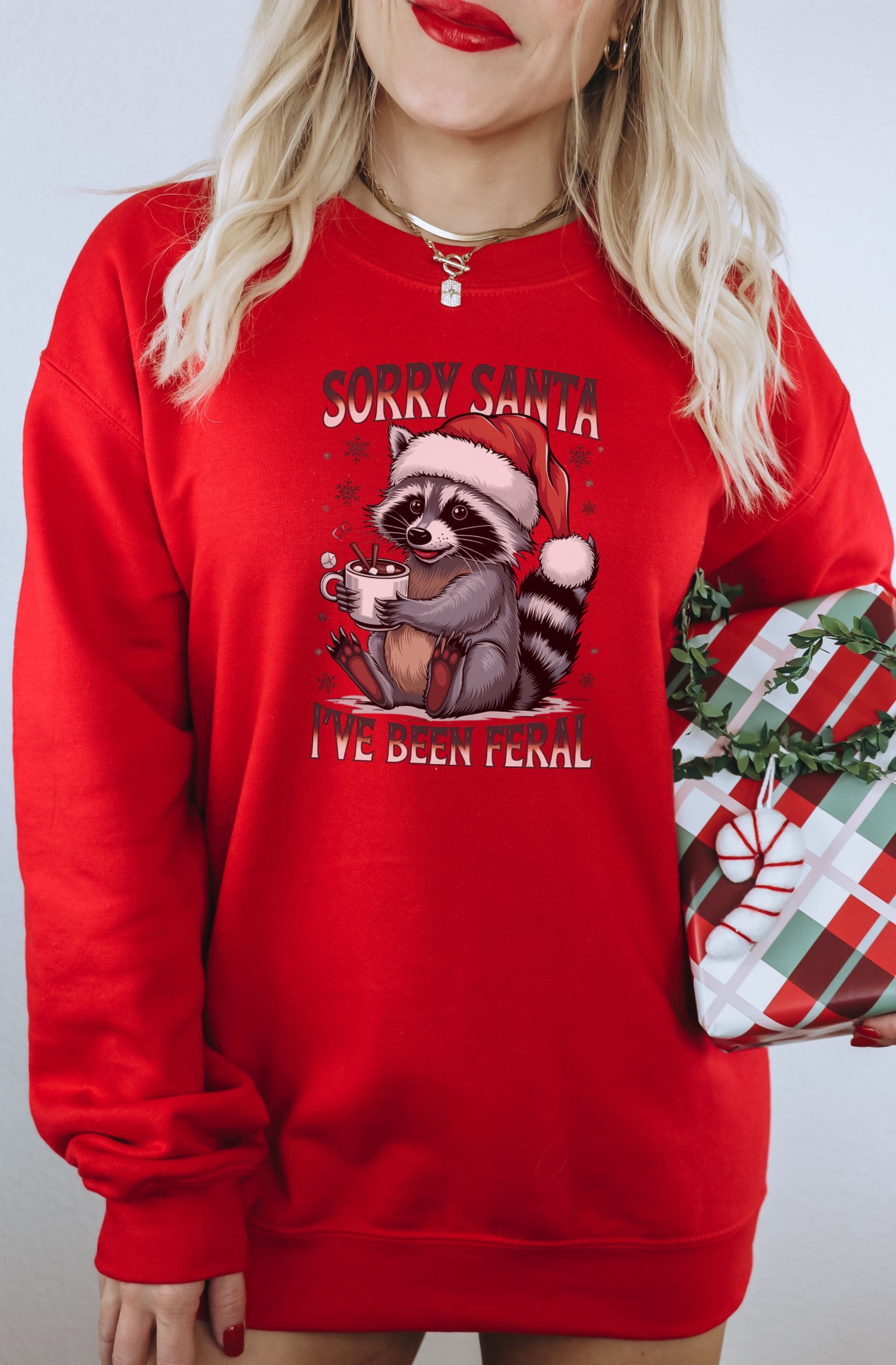 Sorry Santa I've Been Feral Christmas Sweater