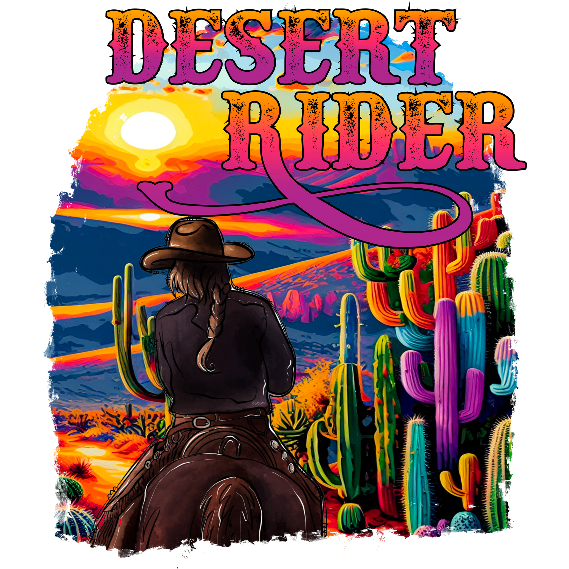 Desert Rider Vibrant Western Art Shirt