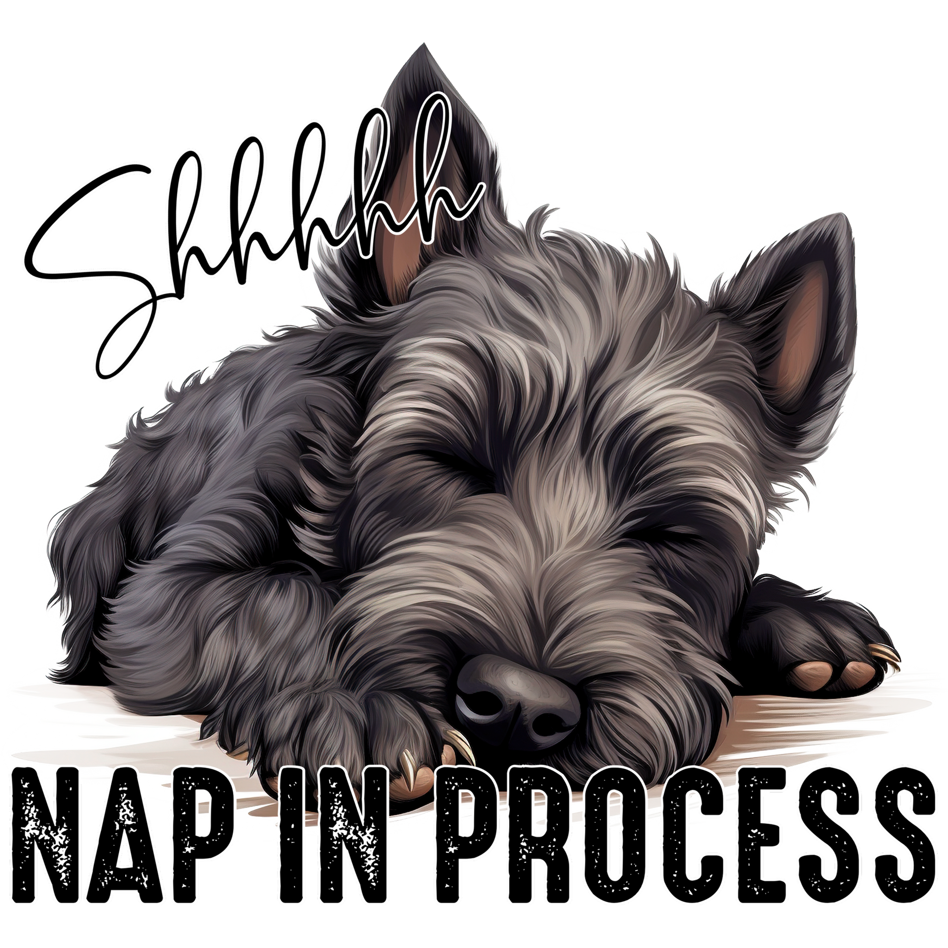 Shhhhh Nap In Process Dog Art Poster for Napping Rooms