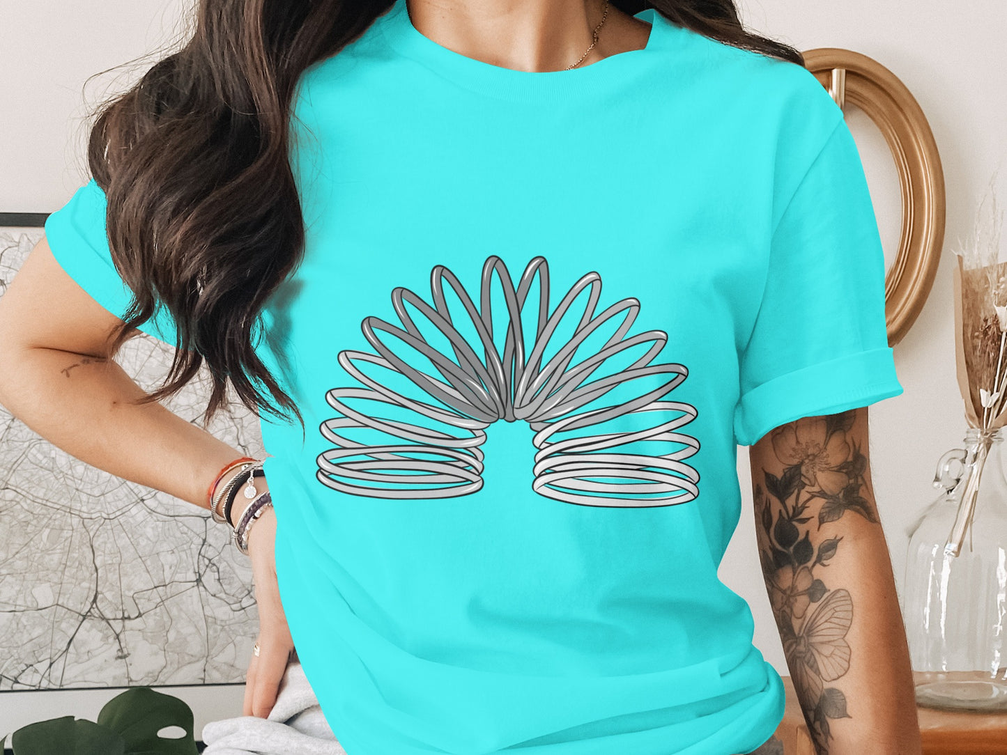 Fun Blue T-shirt with Unique Spiral Design