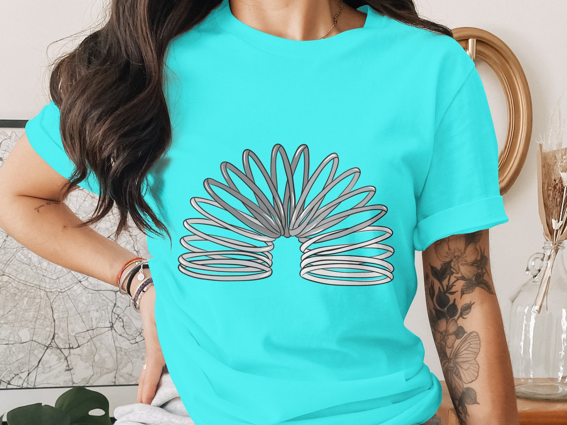Fun Blue T-shirt with Unique Spiral Design