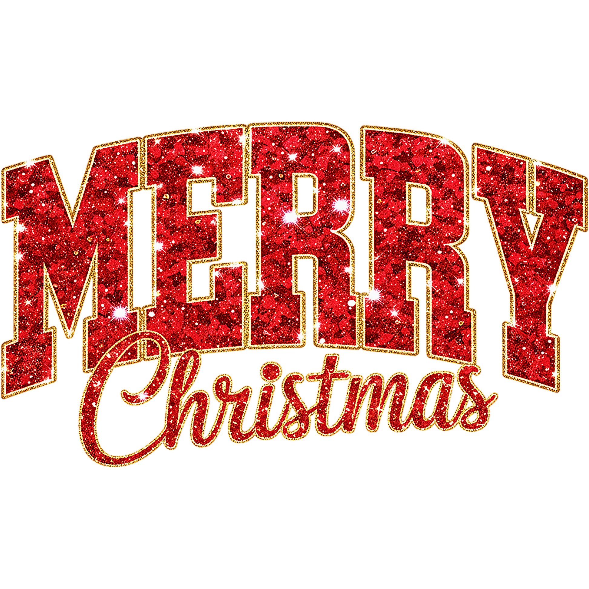 Red Sparkling Merry Christmas Holiday Decoration