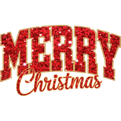 Red Sparkling Merry Christmas Holiday Decoration