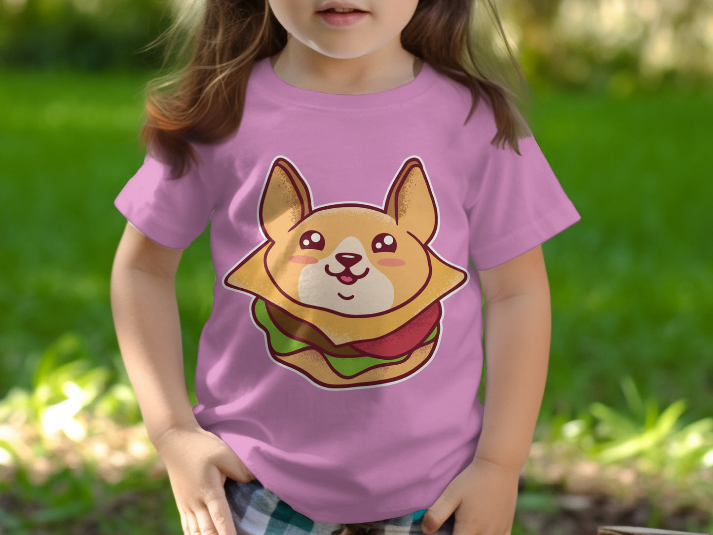 Cute Dog Sandwiched Graphic Kids' T-Shirt