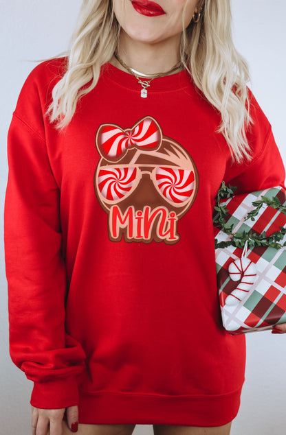 Cute Red Holiday Themed Mini Printed Sweatshirt