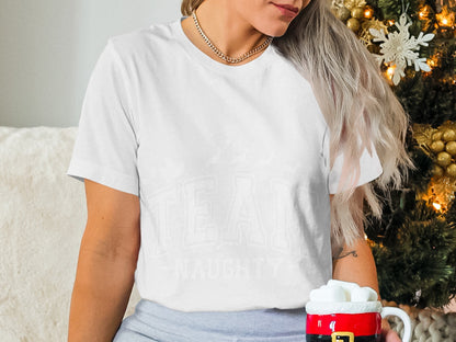 Festive Team Naughty Graphic Christmas Holiday T-shirt