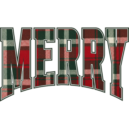 Festive Merry Plaid Design Holiday Decoration