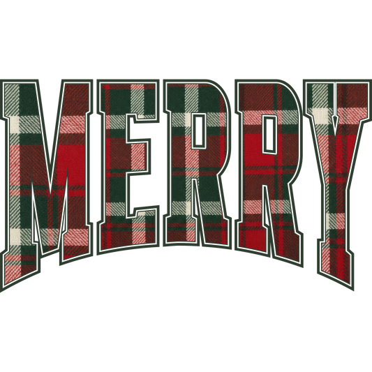 Festive Merry Plaid Design Holiday Decoration