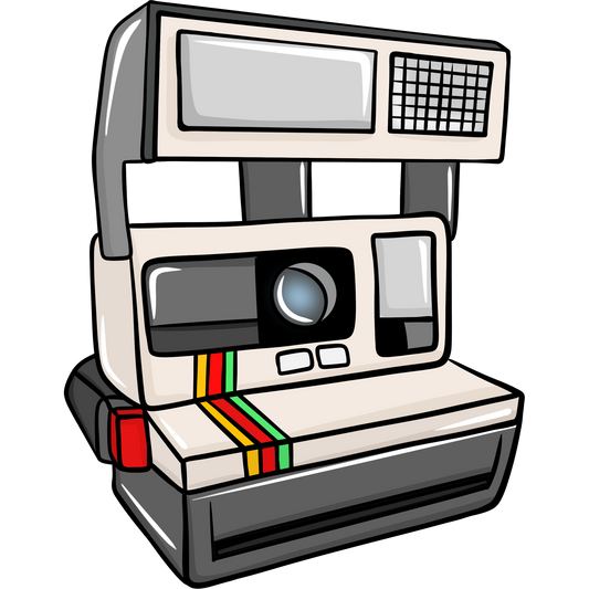 Vintage Instant Film Camera Icon Illustration Design