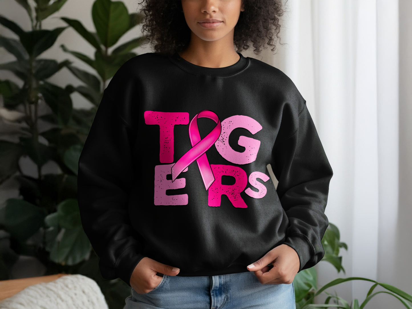 Breast Cancer Awareness Pink Ribbon Tigers Sweatshirt