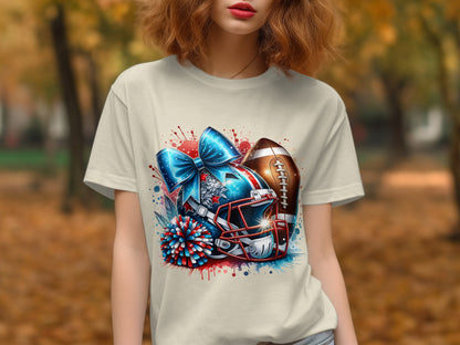 Cheerleading and Football Art T-Shirt product type