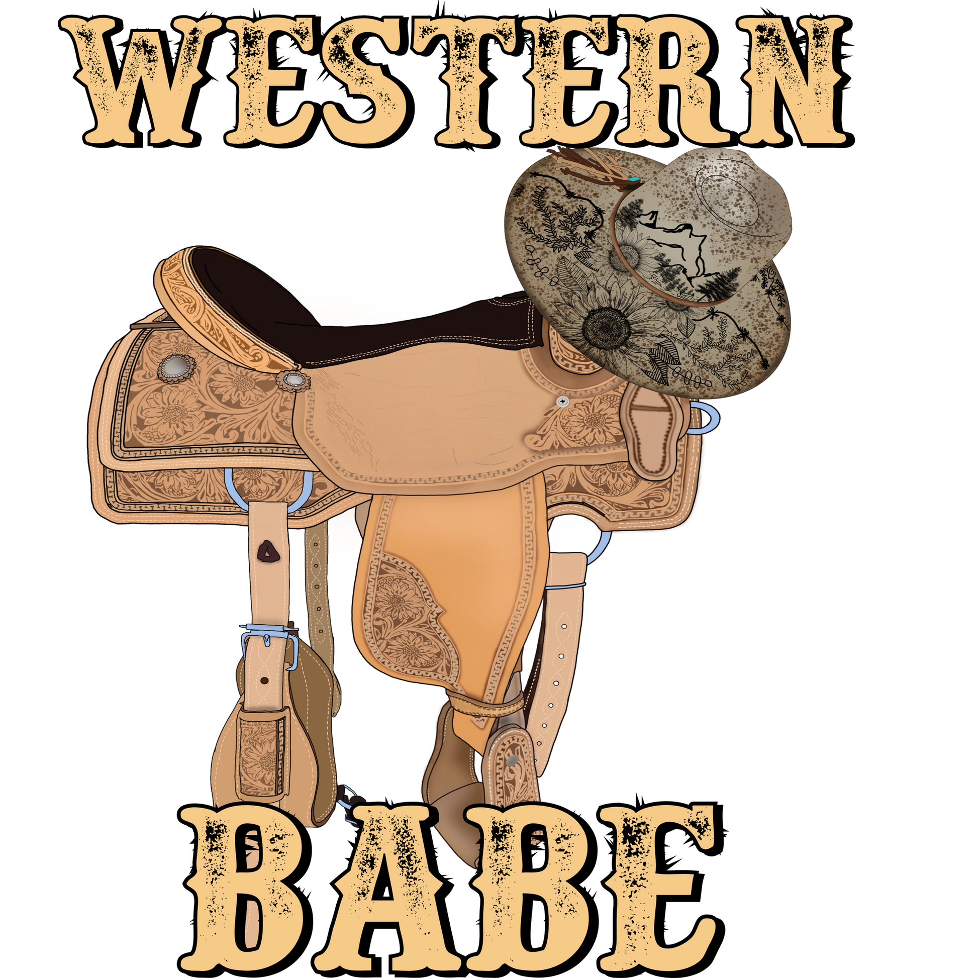 Western Babe Saddle with Hat Design Product
