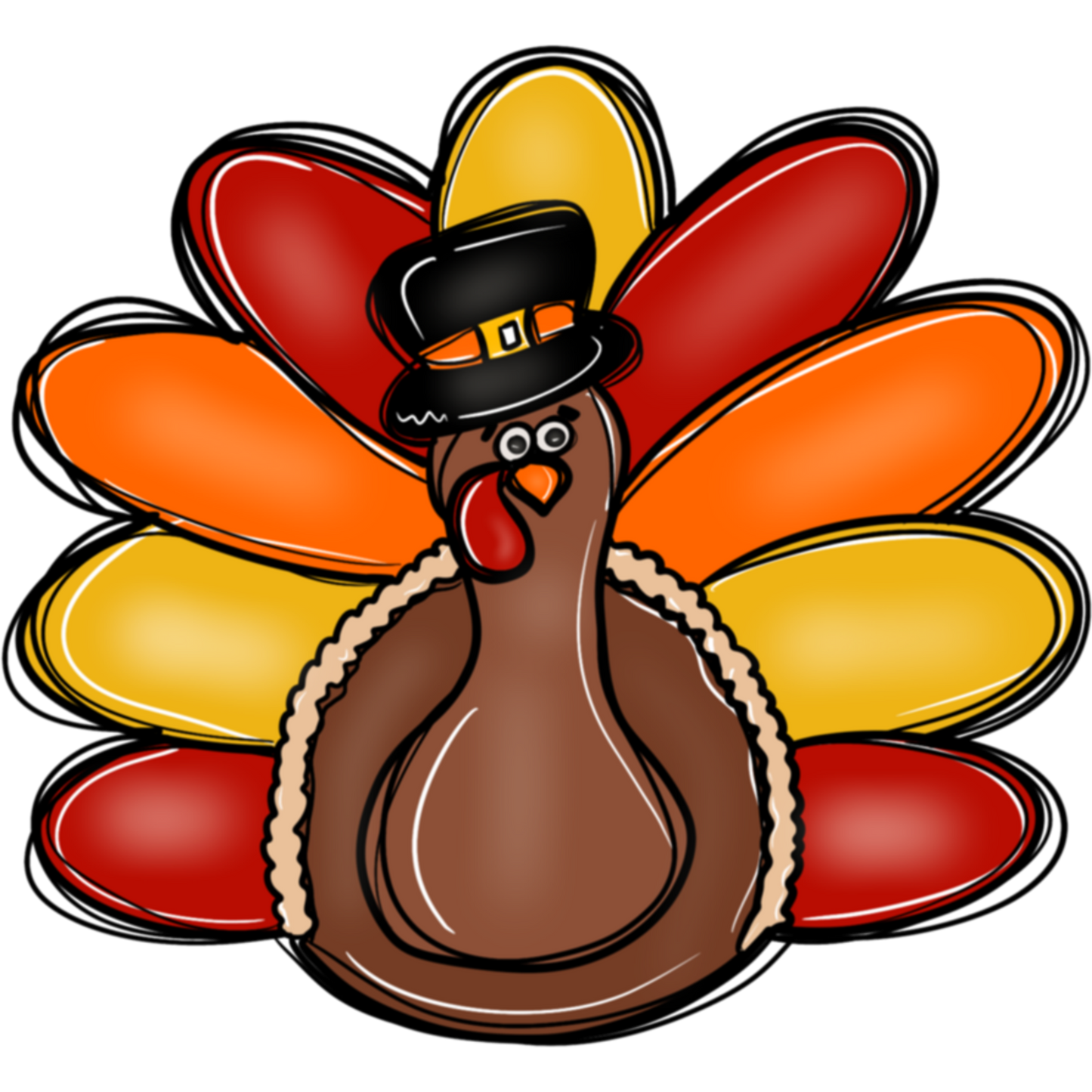 Festive turkey with colorful feathers product