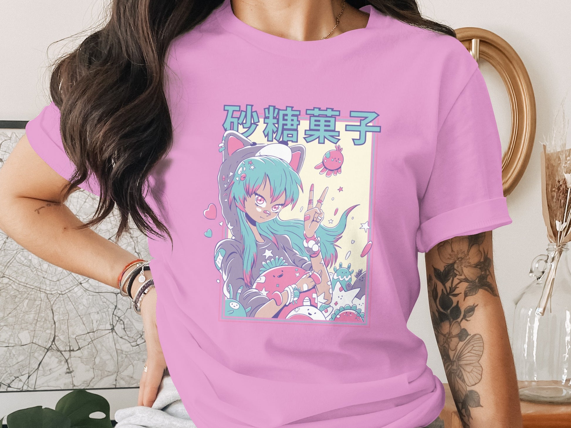 Colorful Anime Character Printed Top for Fans