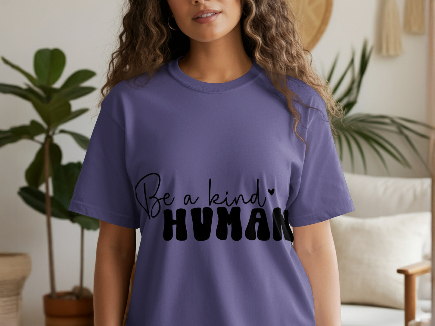 Be a kind human graphic tee for casual wear