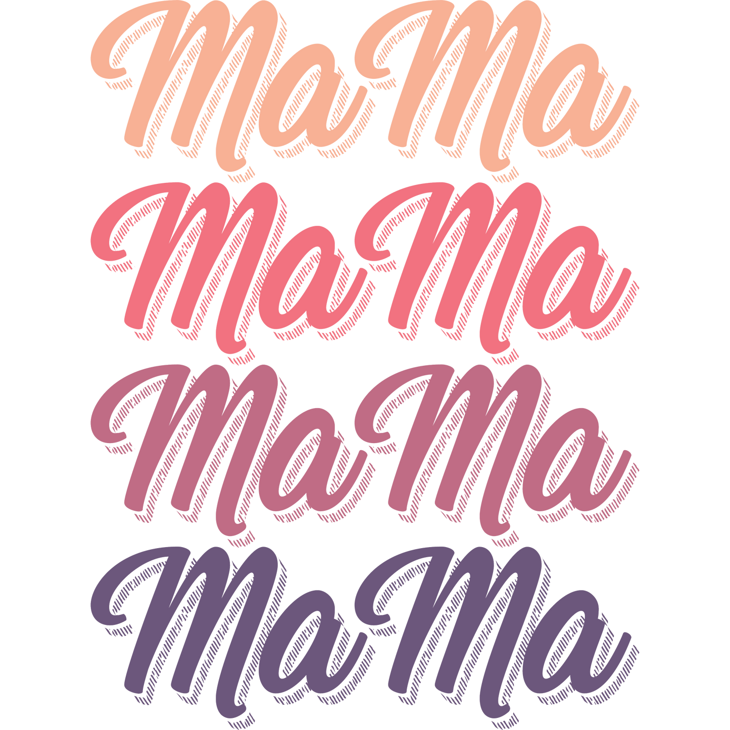 MaMa Word Art in Gradient Pastel Colors Sticker