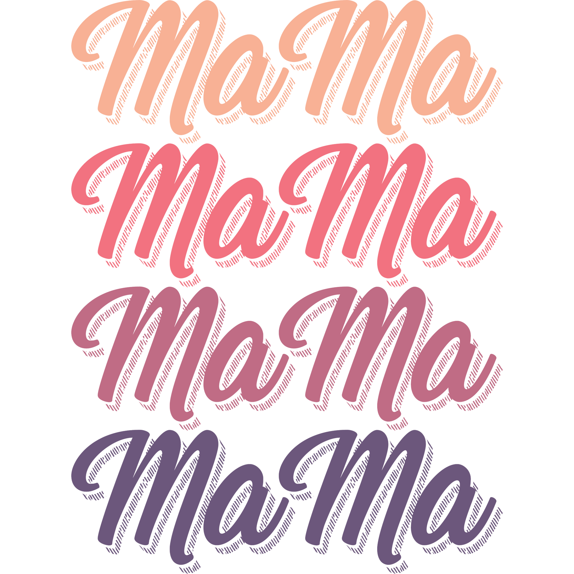 MaMa Word Art in Gradient Pastel Colors Sticker