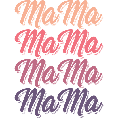 MaMa Word Art in Gradient Pastel Colors Sticker
