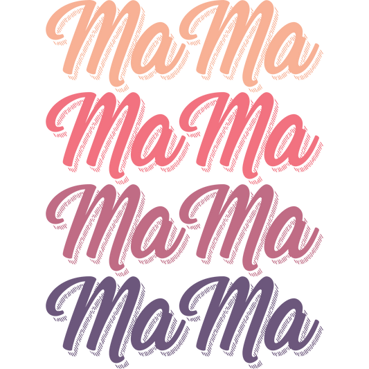 MaMa Word Art in Gradient Pastel Colors Sticker