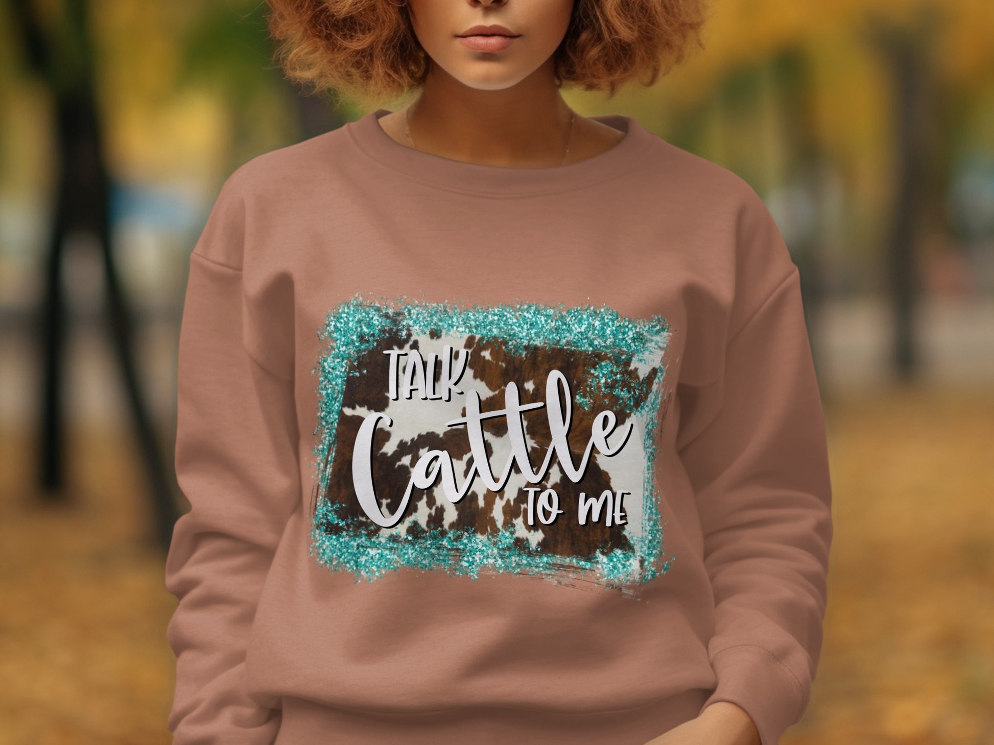 Talk Cattle to Me Glitter Graphic Sweatshirt Product