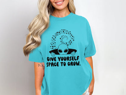 Give Yourself Space to Grow Alien Illustration Shirt