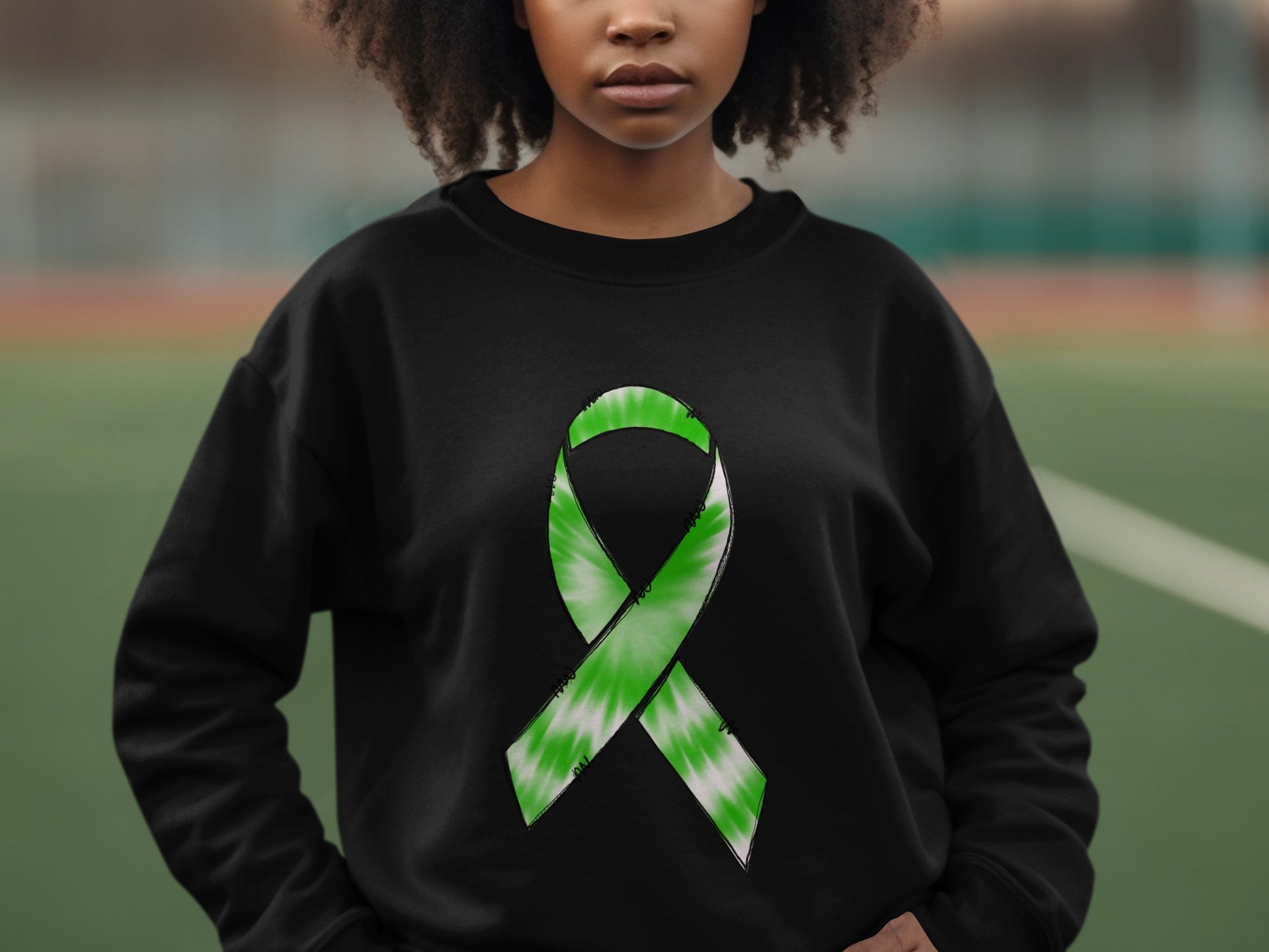 Green Awareness Ribbon Design Sweatshirt