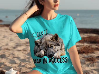 Shhh Nap In Process Sleeping Dog Graphic T-shirt