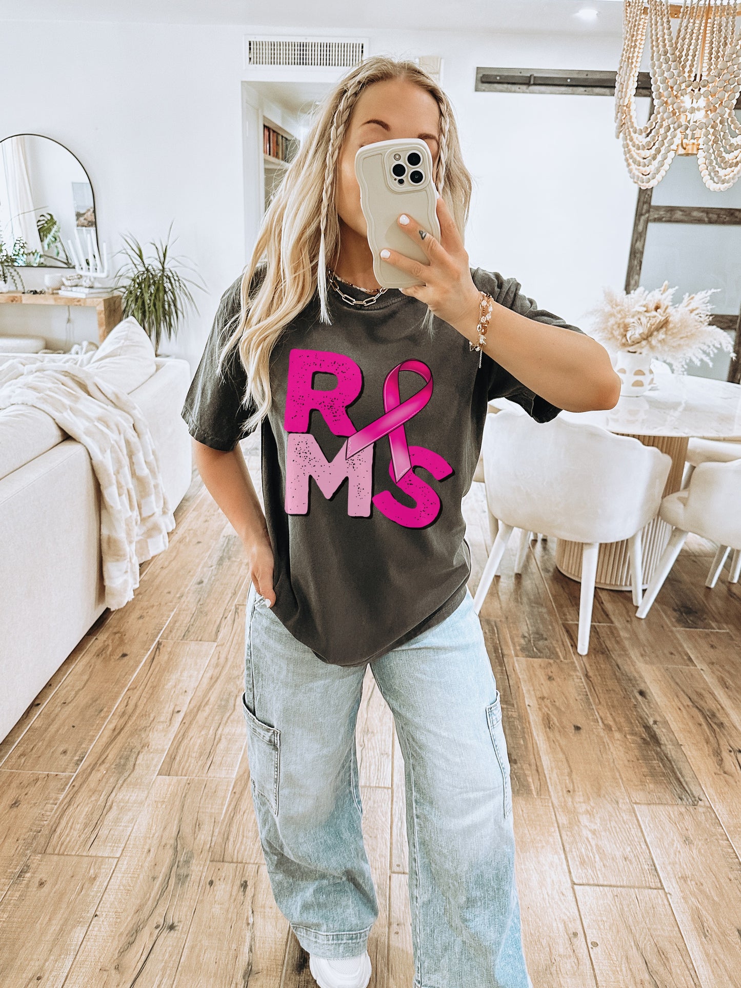 Stylish Pink Ribbon T-Shirt for Awareness Campaign
