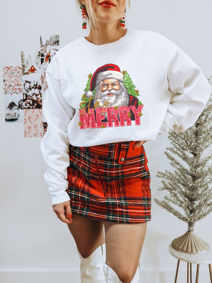 Merry Santa Claus Sweatshirt Christmas Apparel