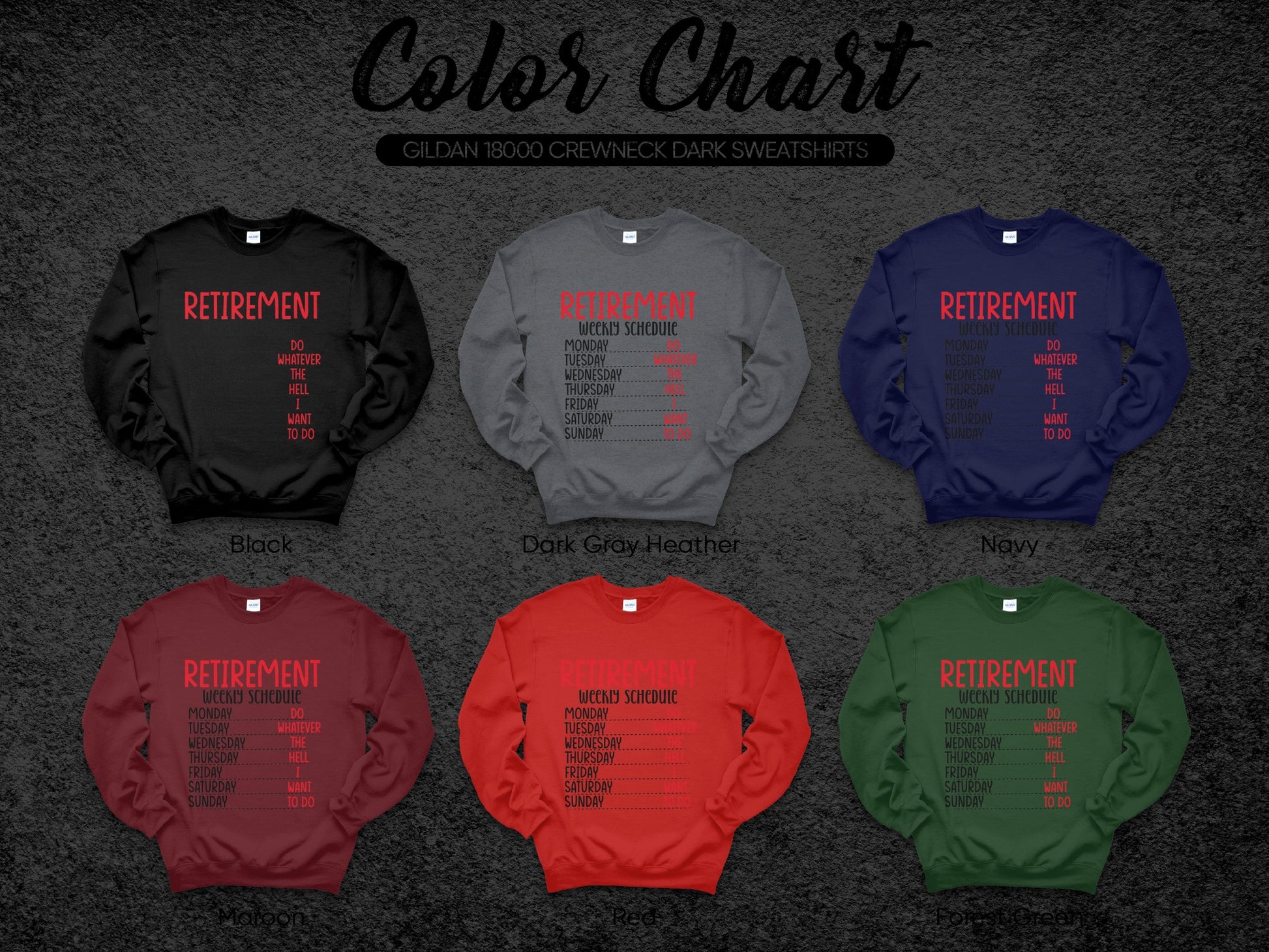 Funny Retirement Schedule Crewneck Sweatshirt Product