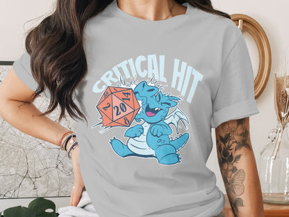 Critical Hit D20 Dragon Graphic Tee-Shirt