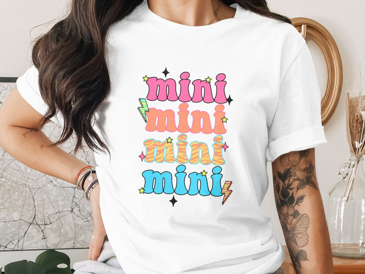 Colorful Mini Graphic Design Casual Tee