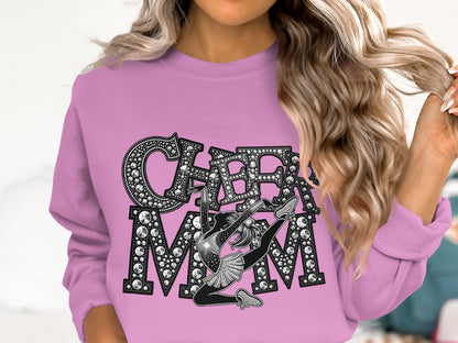 Cheer Mom Graphic Print Sweatshirt for Cheer Moms